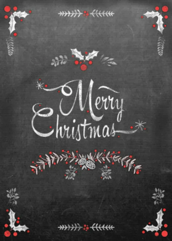 Christmas Holly Chalk card front
