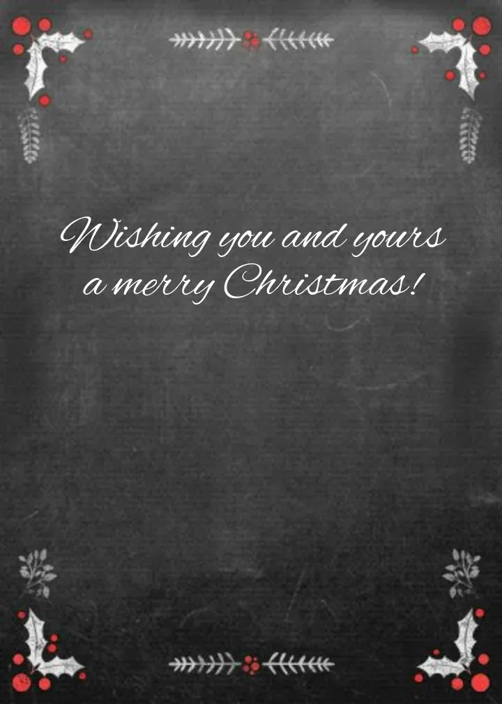 Christmas Holly Chalk card inside right