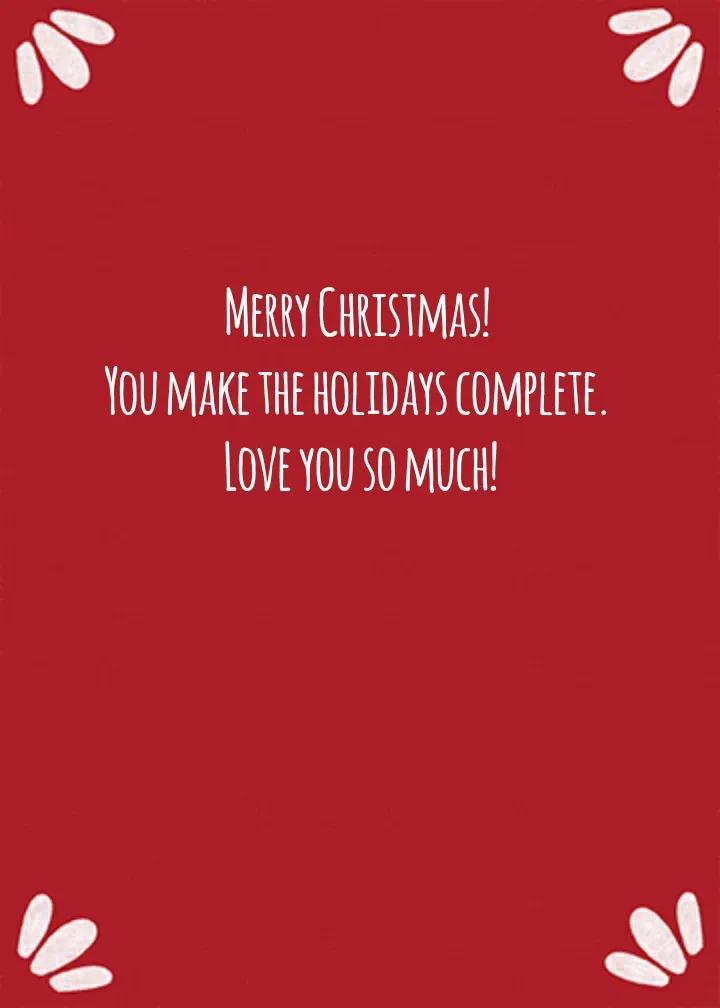 100% Holiday card inside right