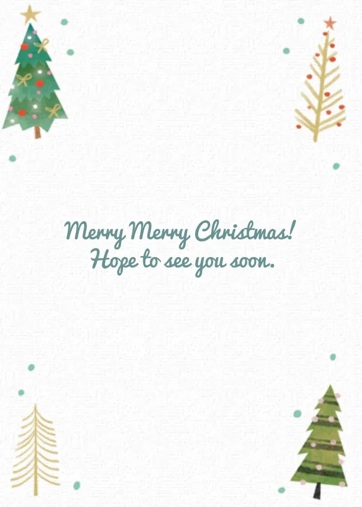 Holiday Trees card inside right