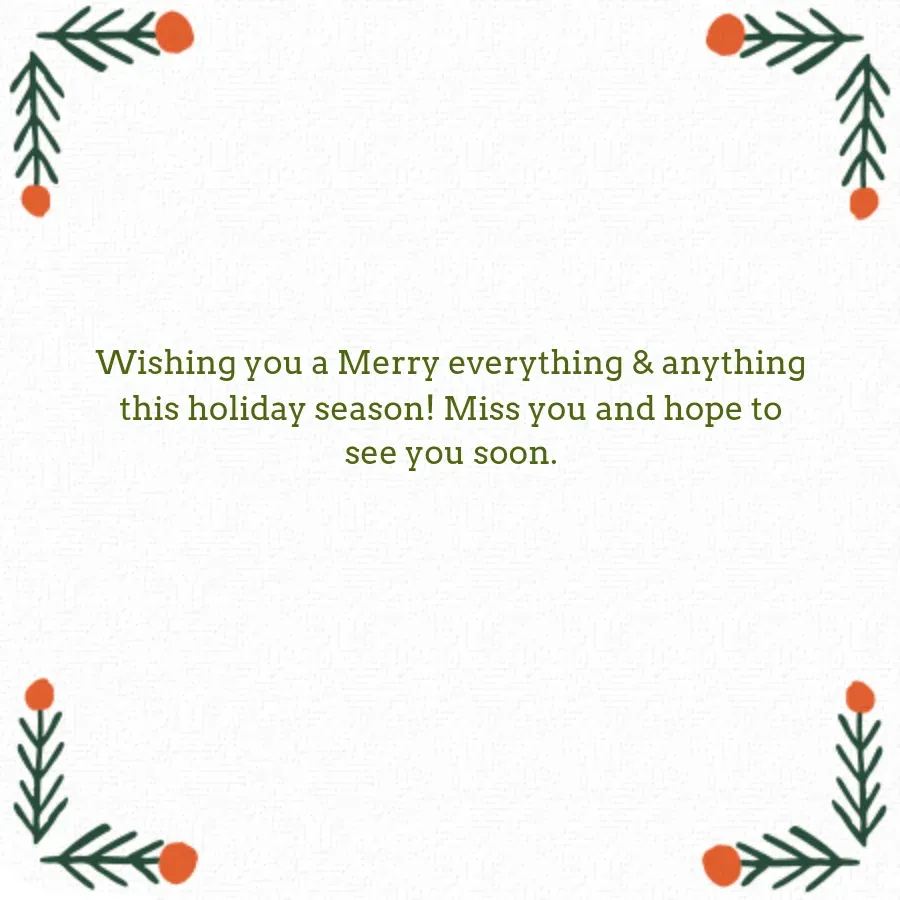 Merry Everything and Anything card inside right