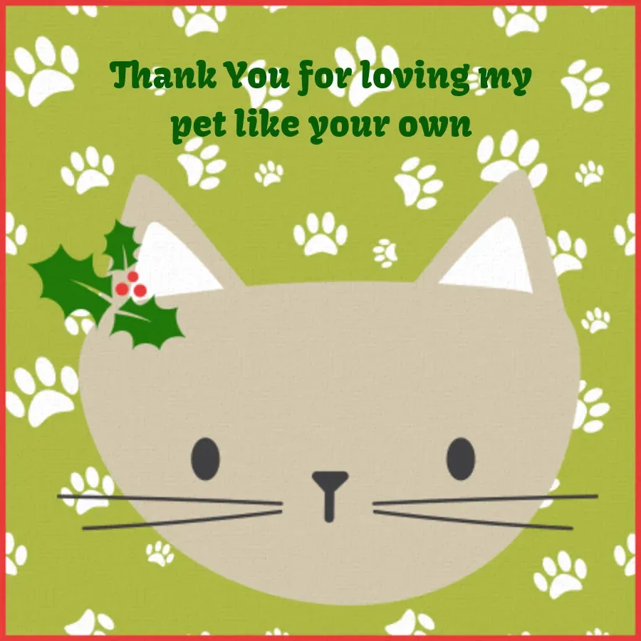 Pet Sitter Christmas card front