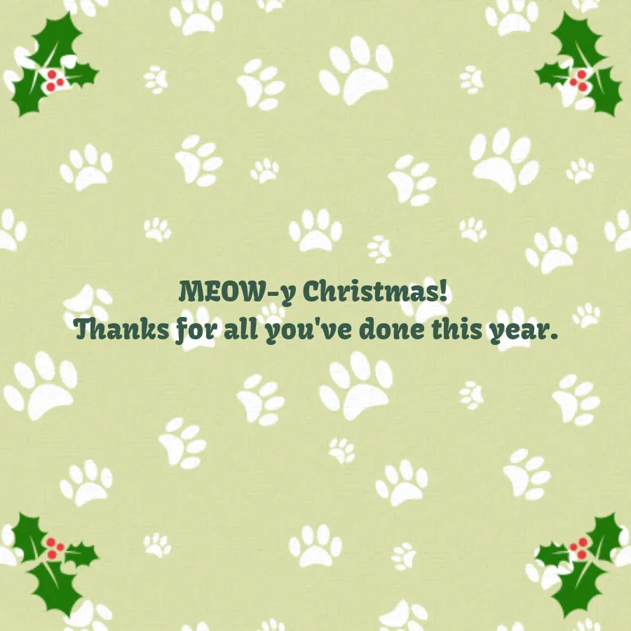 Pet Sitter Christmas card inside right