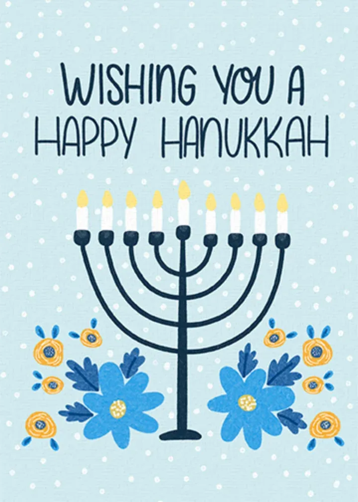 Hanukkah Floral card front