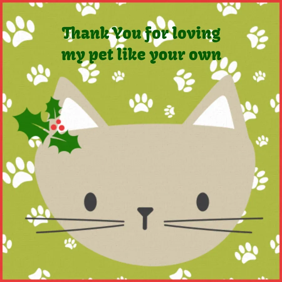 Pet Sitter Holiday card front