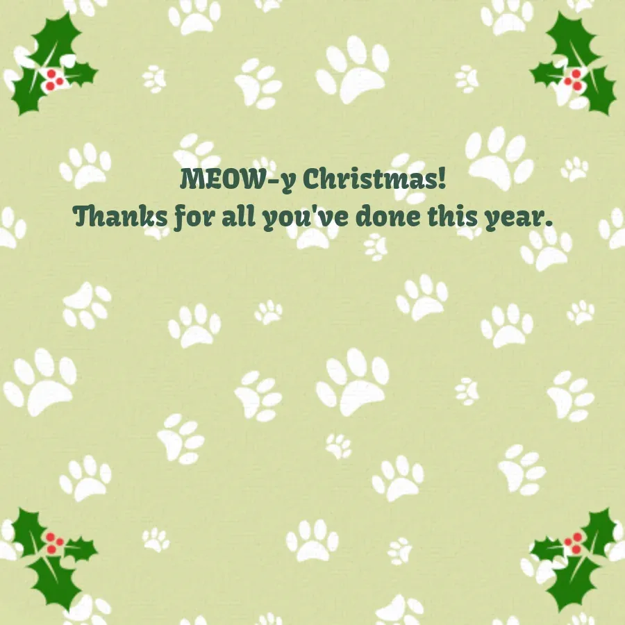Pet Sitter Holiday card inside right