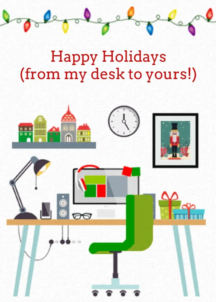 Holiday Coworker Thanks card front