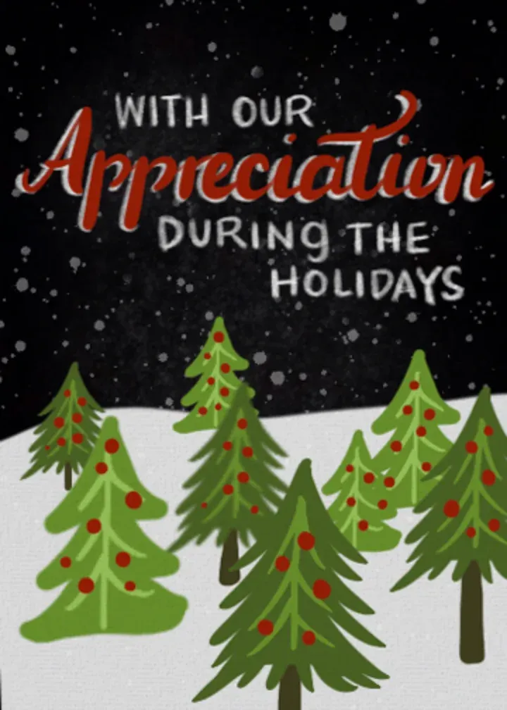 Holidays Appreciation card front
