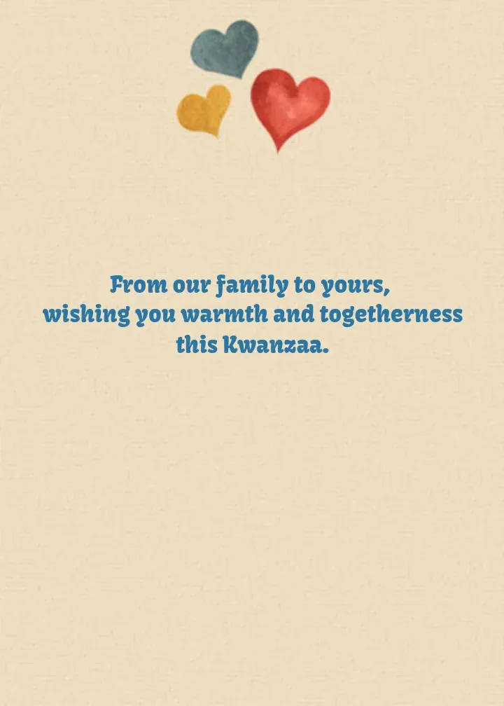 Kwanzaa Cake card inside right
