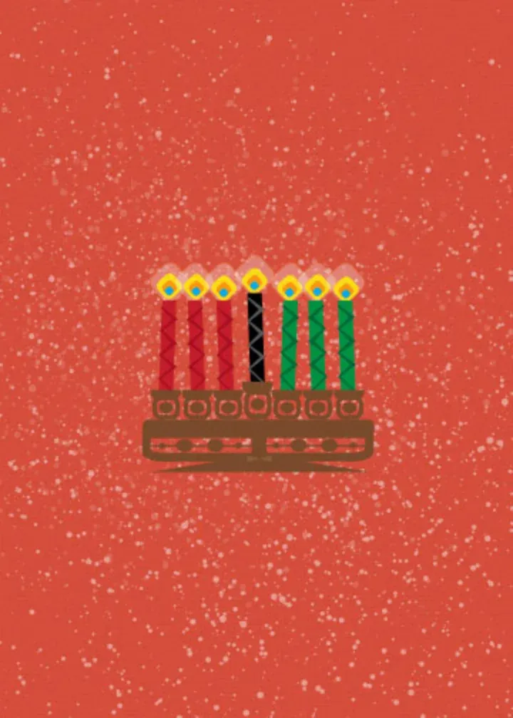 Happy Kwanzaa Kinara card inside left