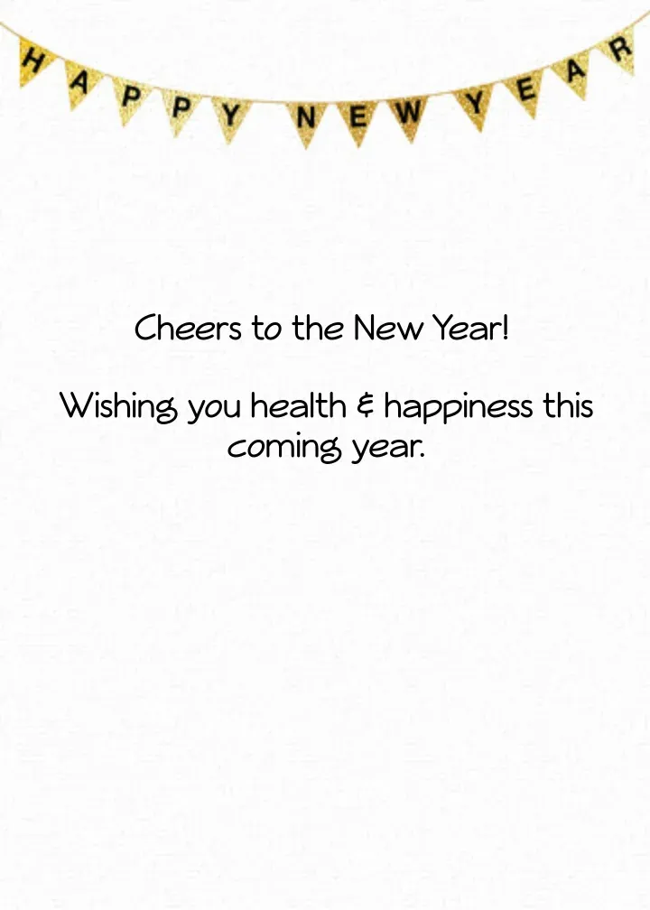 Happy New Year, Coworker card inside right