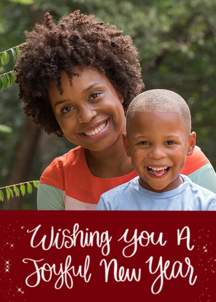 Joyful New Year Photo card front