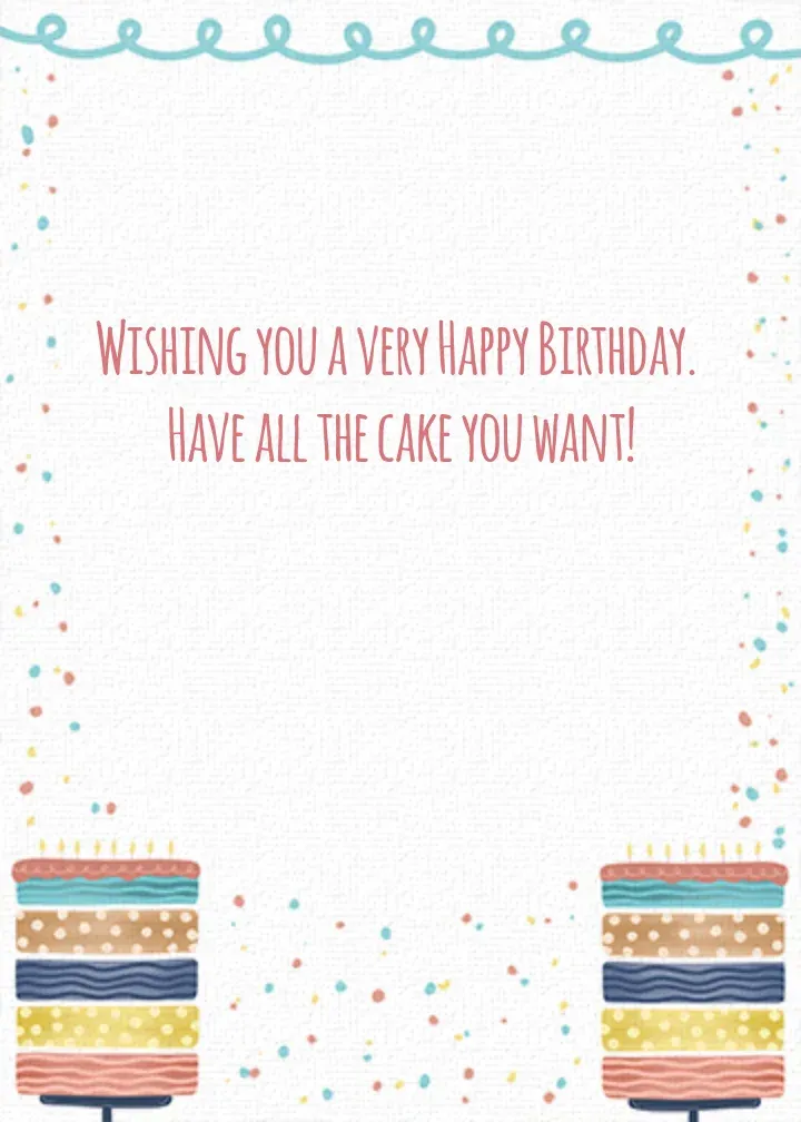 Layer Birthday Cake card inside right