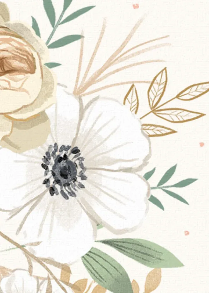 Cream & Gold Thank You card inside left