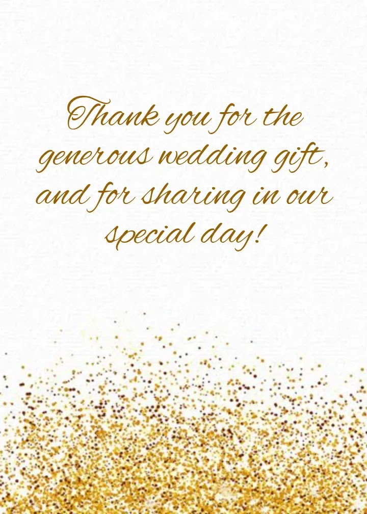 Golden Day Wedding Thank You card inside right