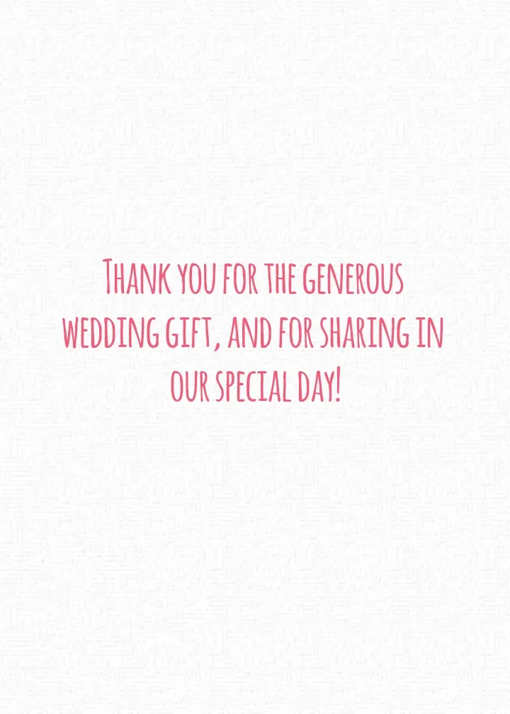 Thank You Chalkboard Wedding card inside right