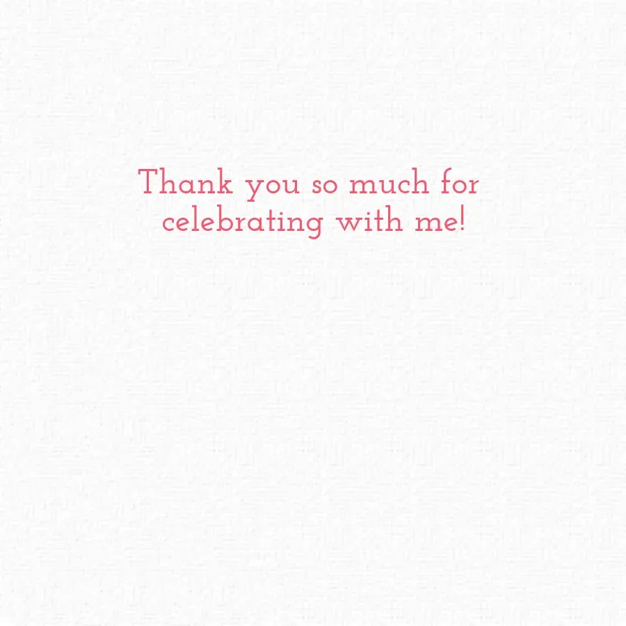 Bubble Birthday Thank You card inside right
