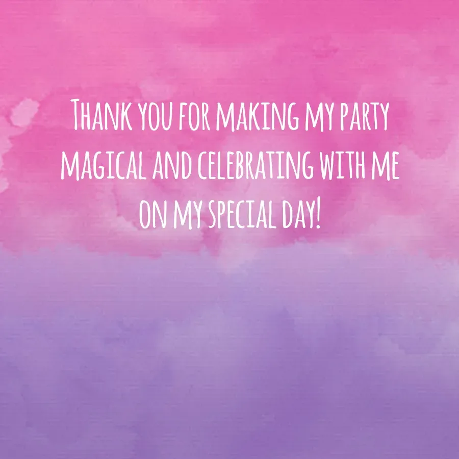 Disney Princess Birthday Thanks card inside right