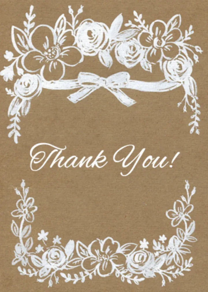 Rustic Floral Birthday Thank You card front
