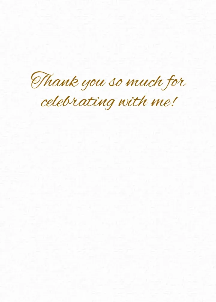 Rustic Floral Birthday Thank You card inside right