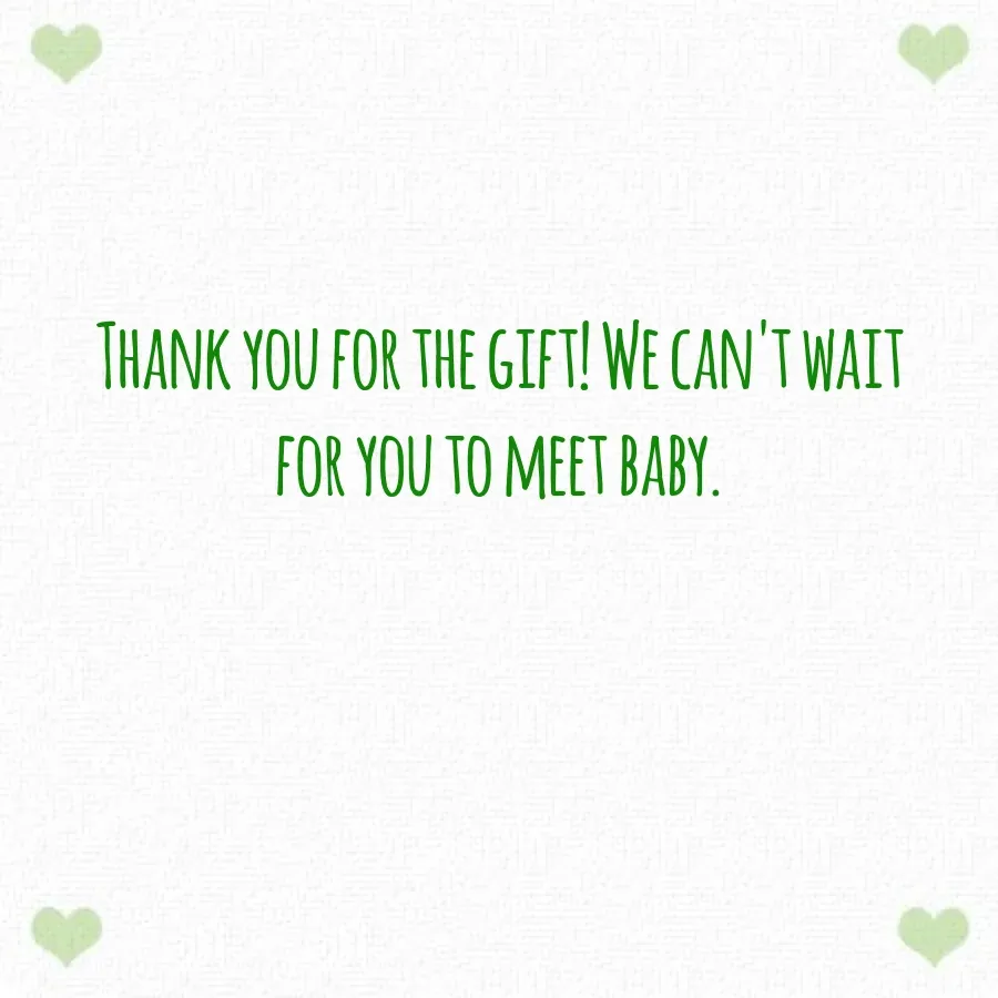 Baby Bear Green Thank You card inside right