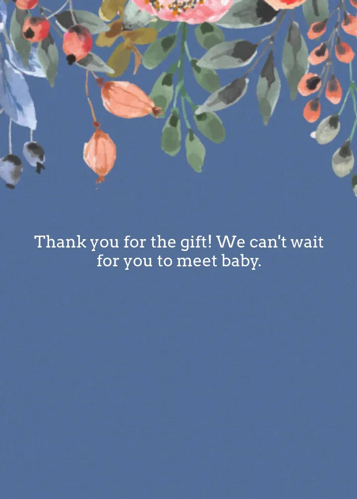 Flower Baby Shower Thanks card inside right