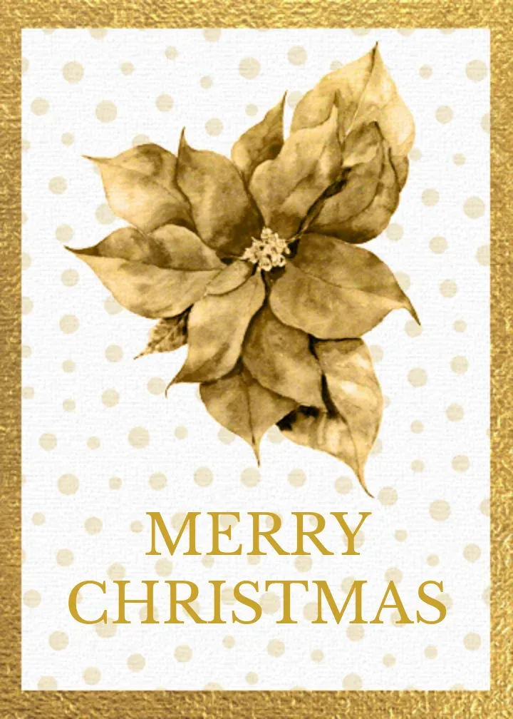 Gold Poinsettia card front