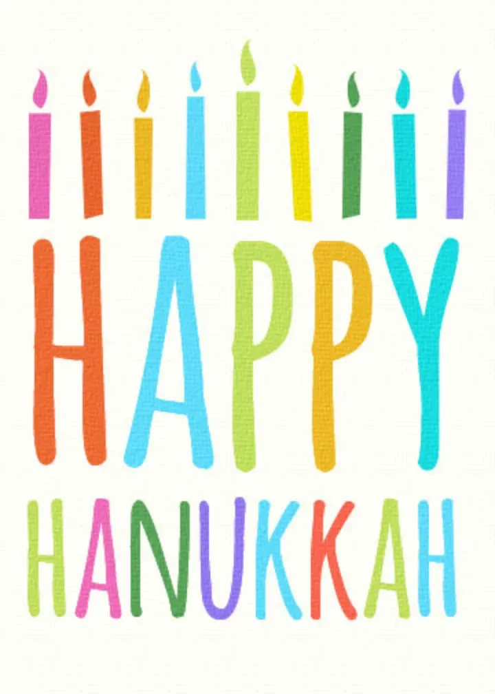 Bright Hanukkah Candles card front