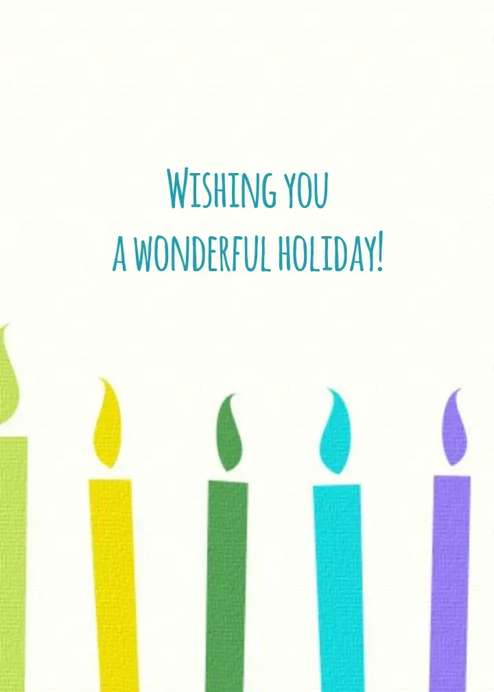 Bright Hanukkah Candles card inside right