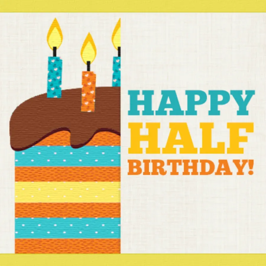 Half Birthday card front