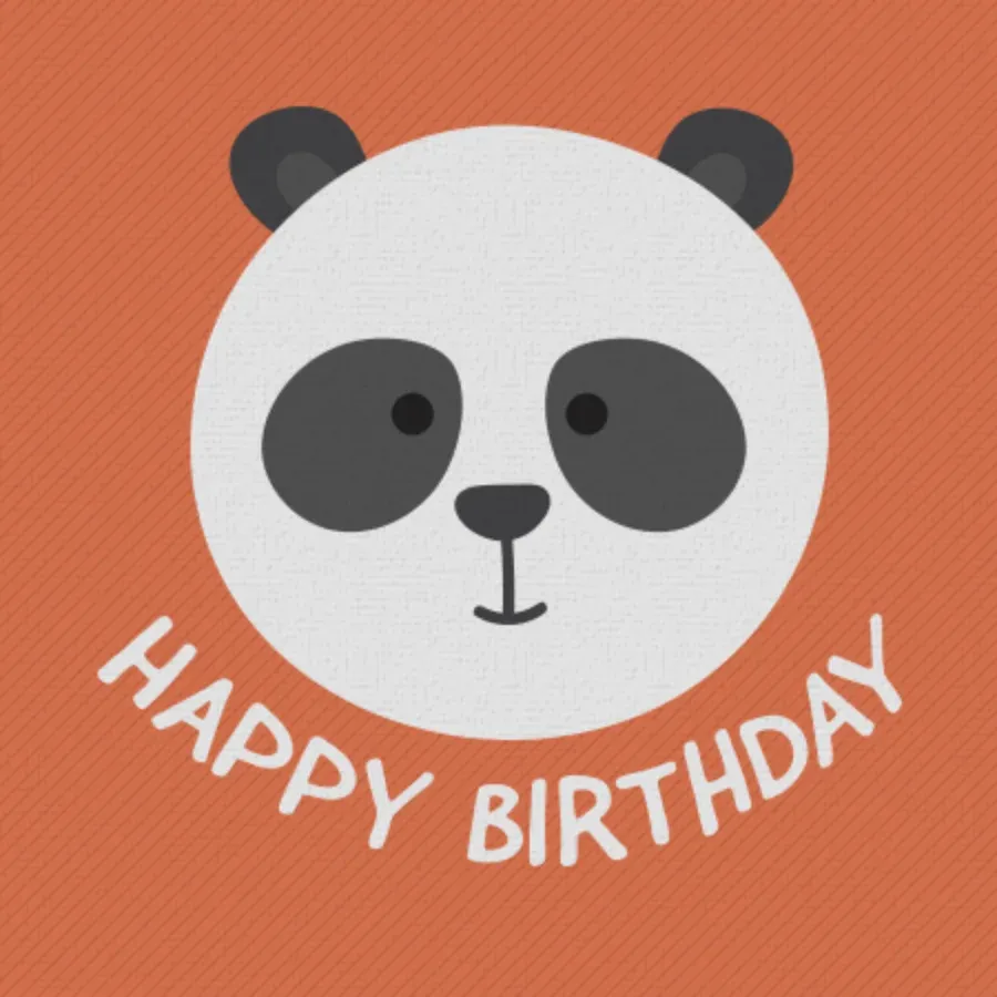 Panda Birthday card front