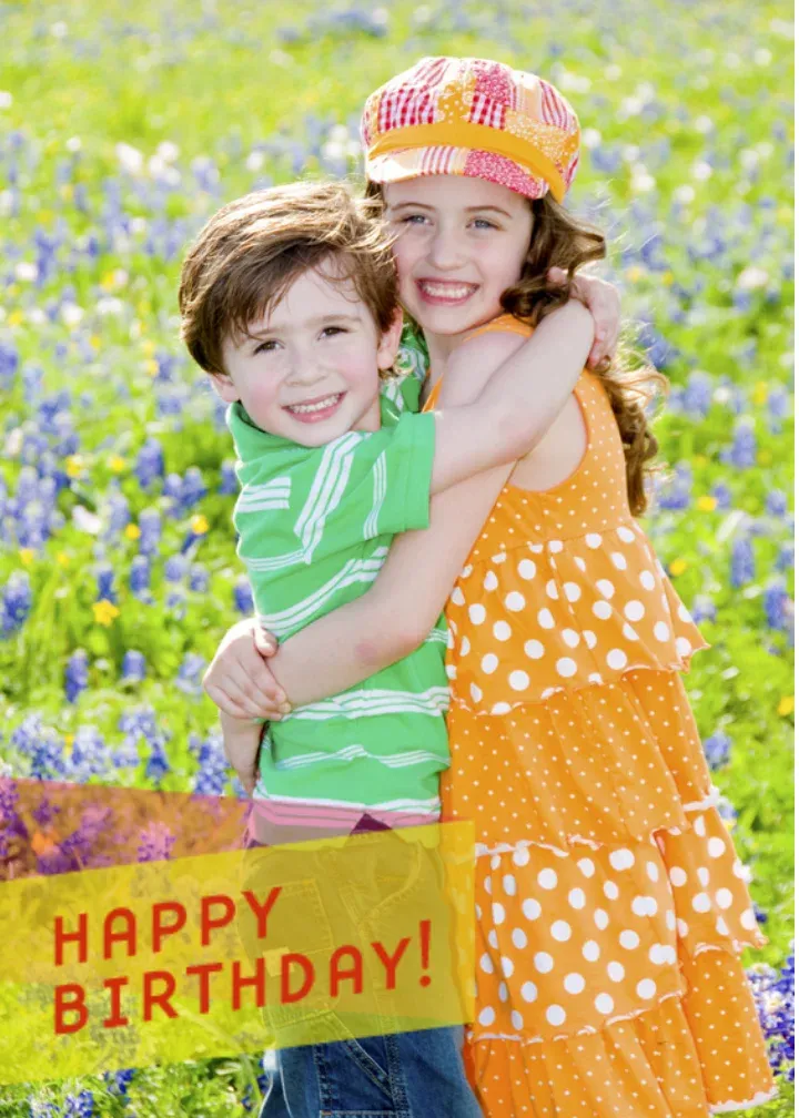 Kids Birthday Full Photo card front