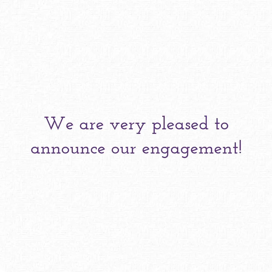 Engagement Purple Photo Frame card inside right