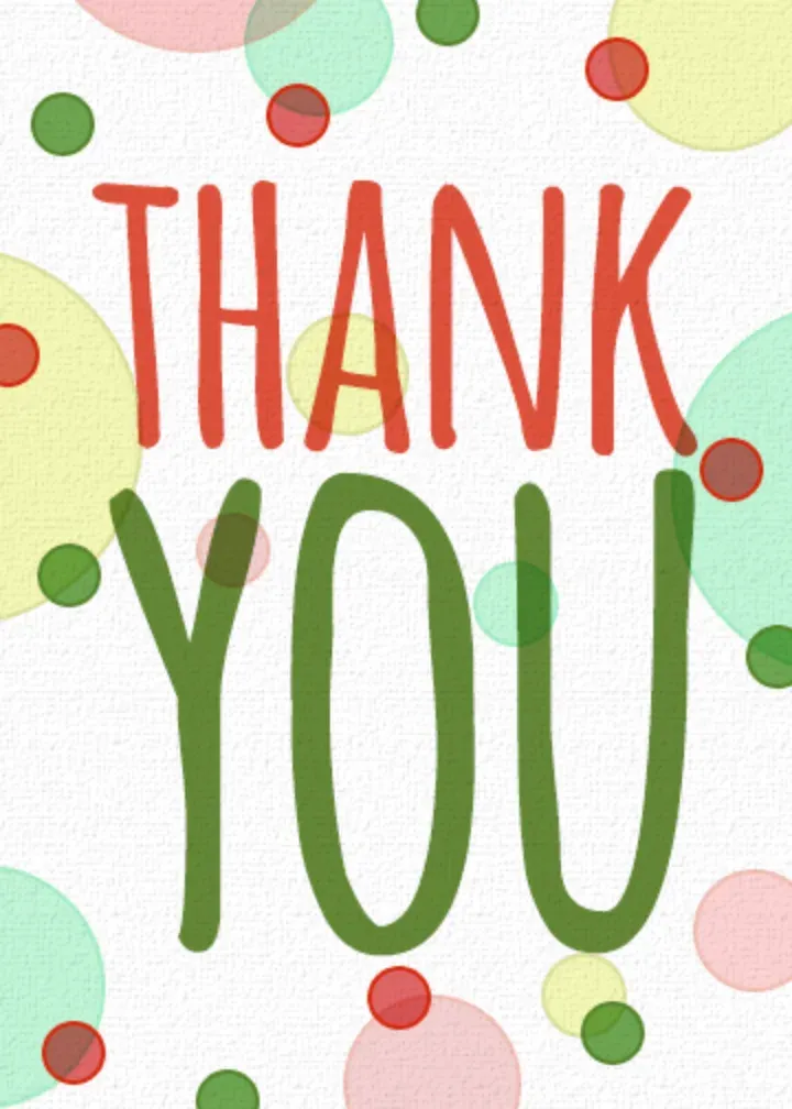 Holiday Thank You Festive Dots card front