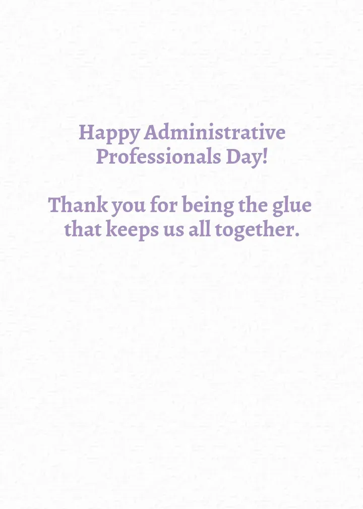 To Our Admin Team card inside right