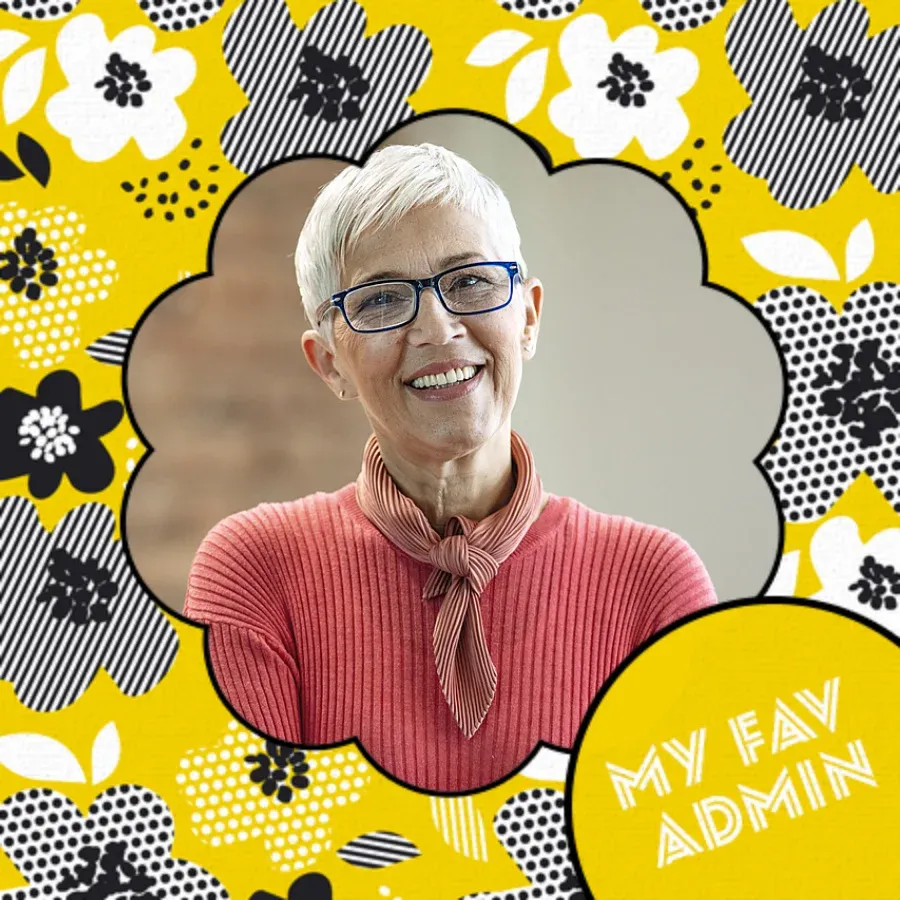 Admin Day Floral card front