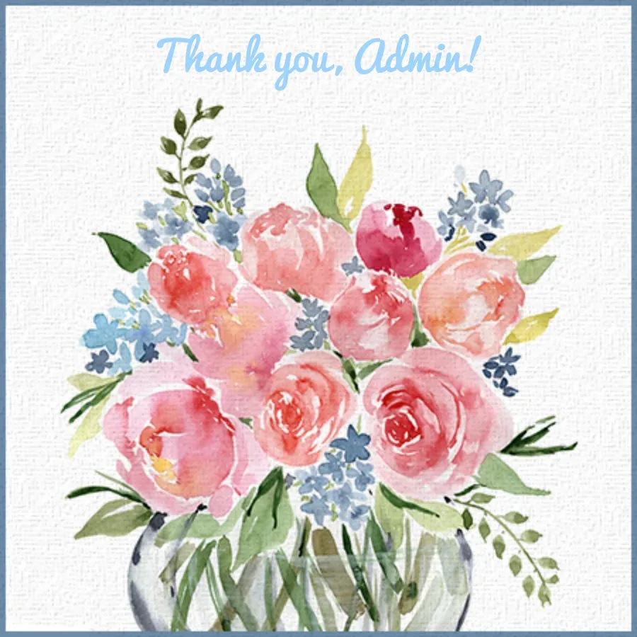 Admin Day Bouquet card front