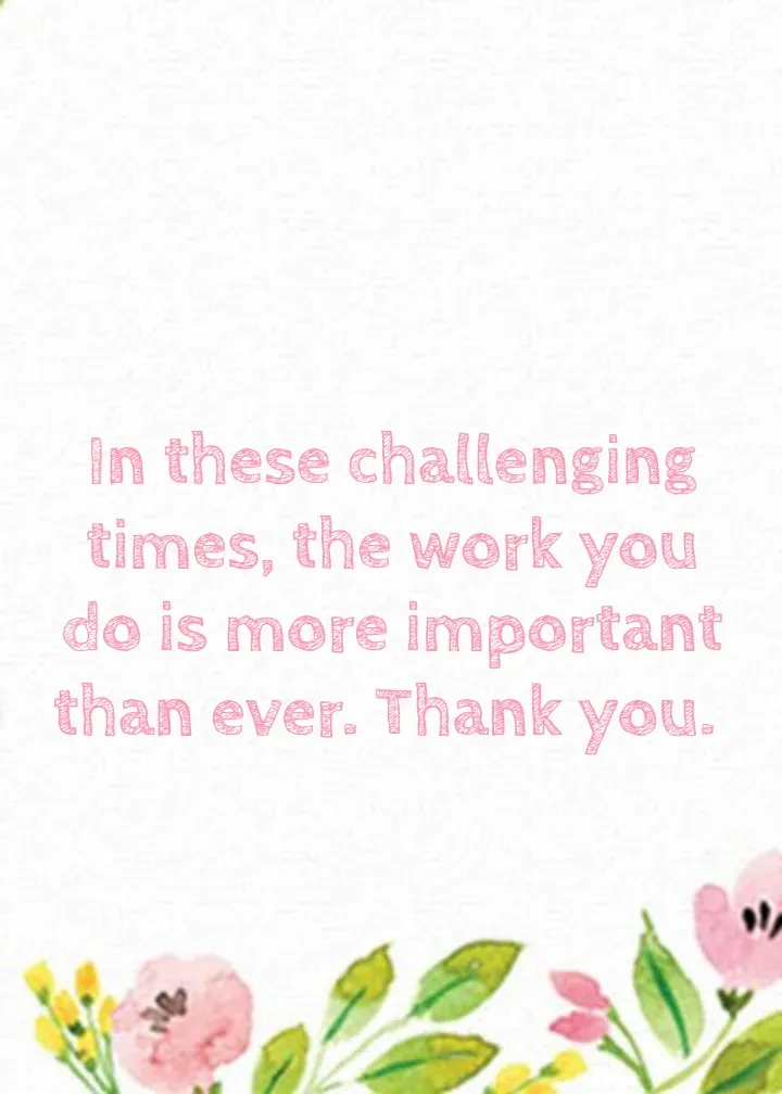 Springtime Nurse Thank You card inside right