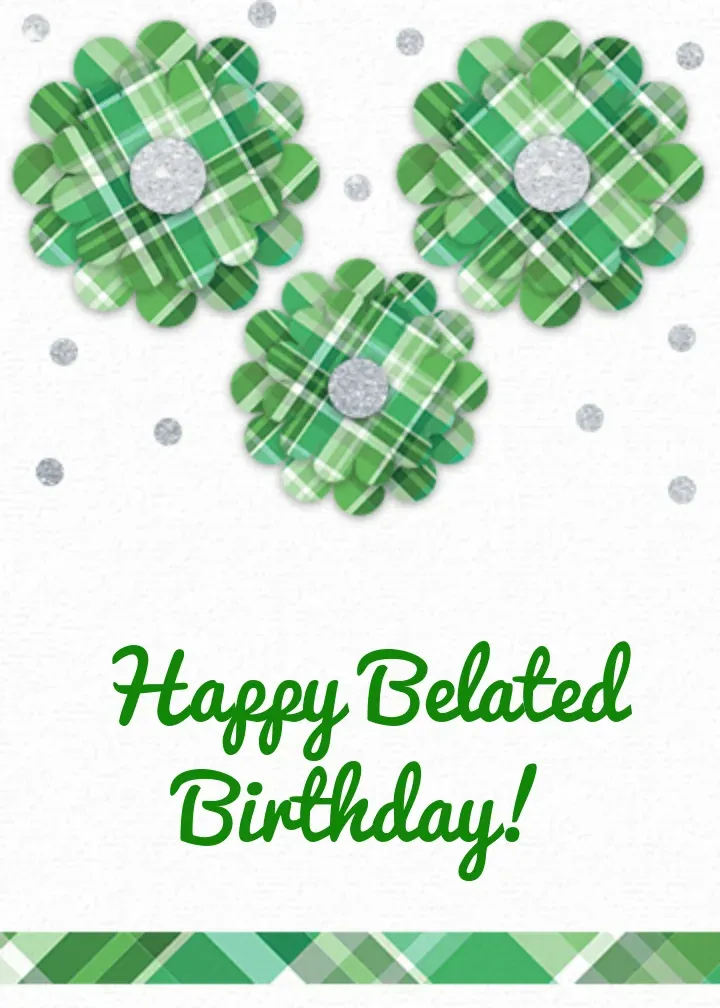 Belated Green Flowers card front