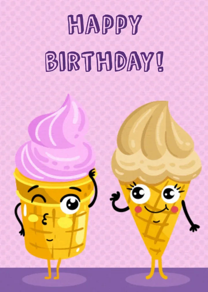Ice Cream Happy Birthday card front