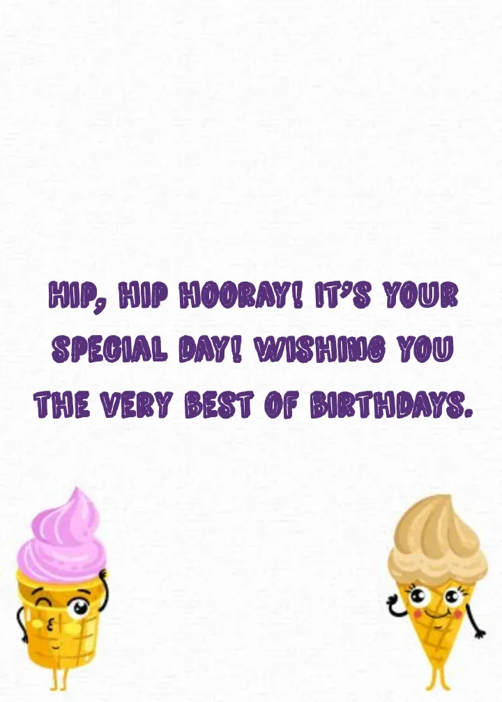 Ice Cream Happy Birthday card inside right