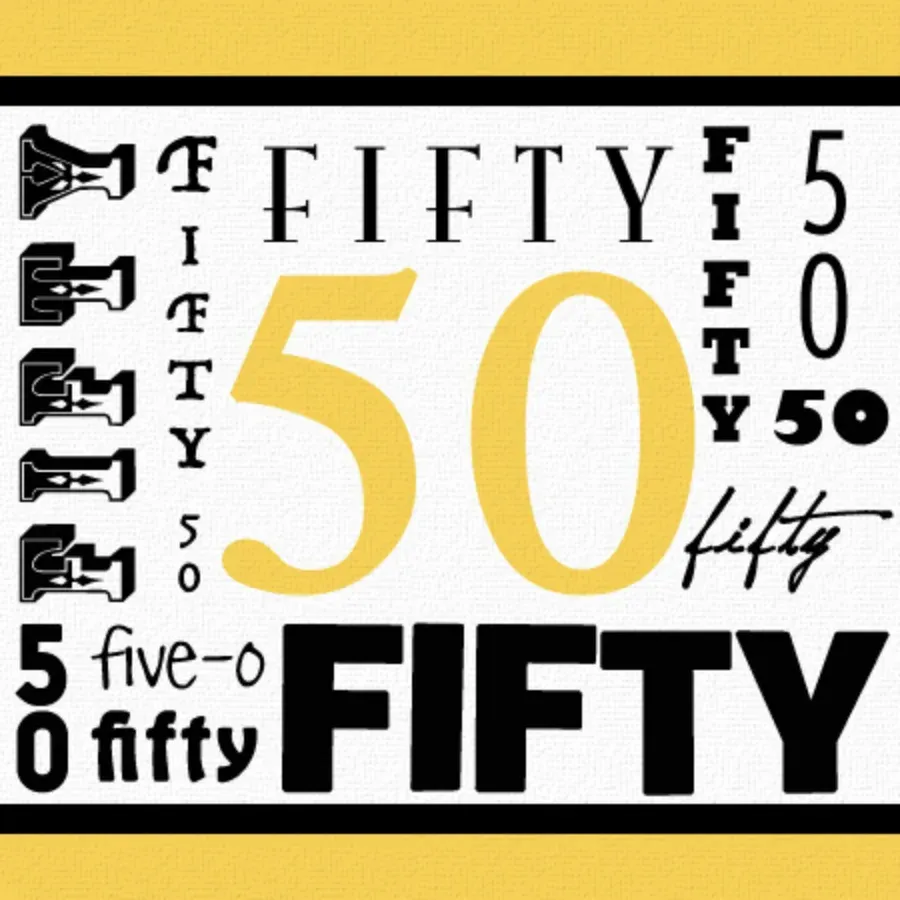 Wordy Fifty card front