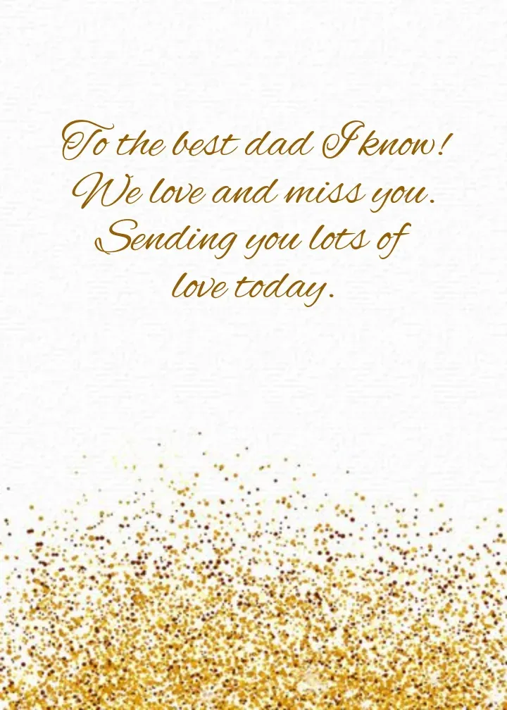 Golden Father's Day card inside right