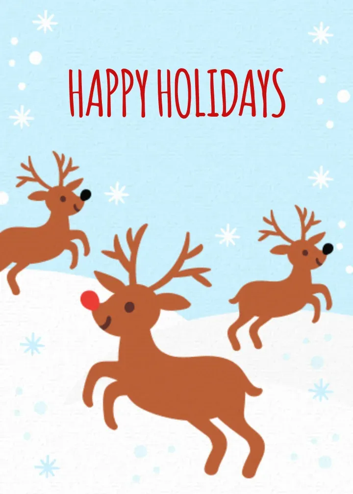 Prancing Reindeer card front