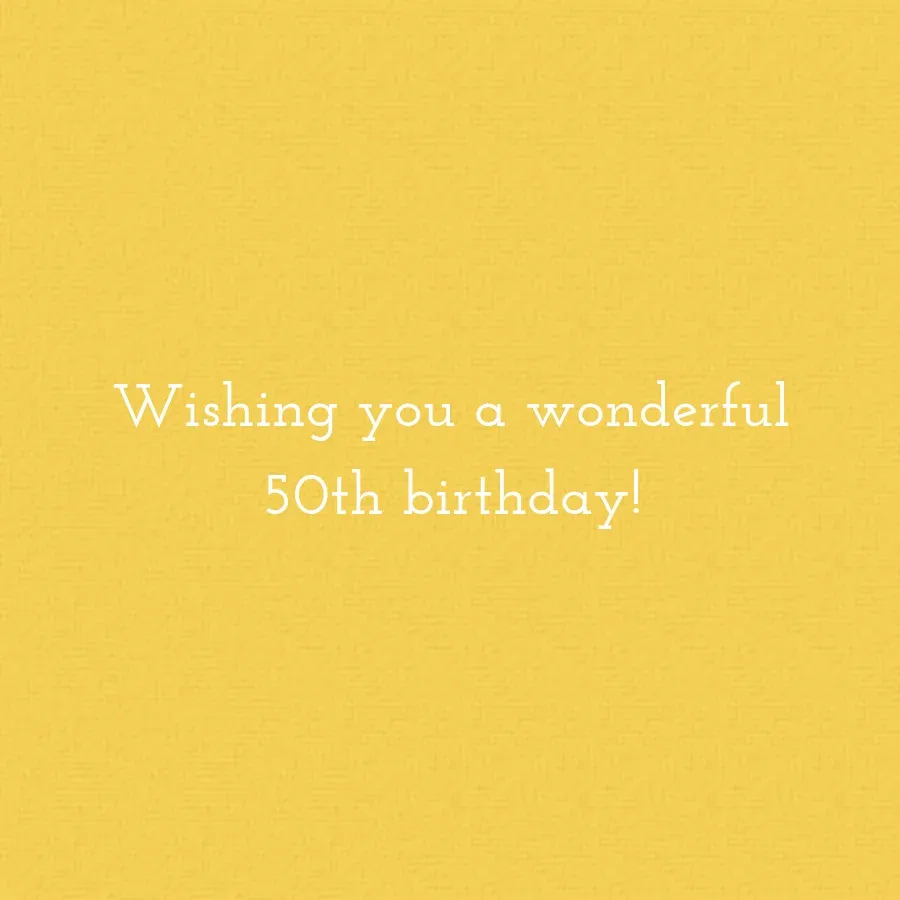 Wordy 50th Birthday card inside right