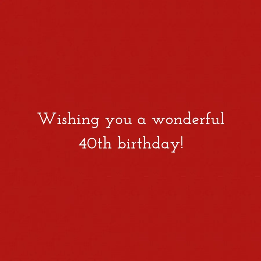 Wordy 40th Birthday card inside right