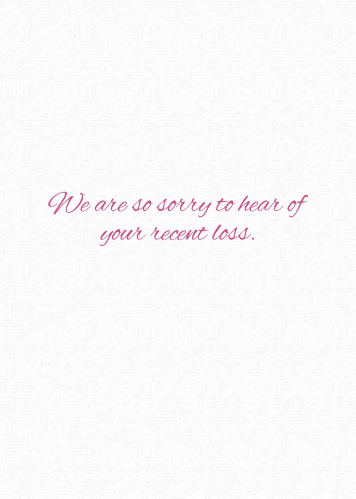So Sorry For Your Loss card inside right