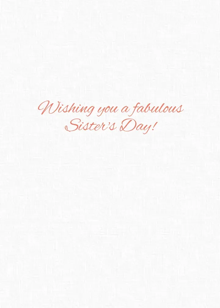 Sister's Day Bouquet card inside right