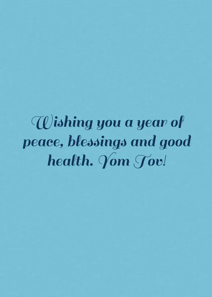 Rosh Hashanah Blue Ribbon card inside right