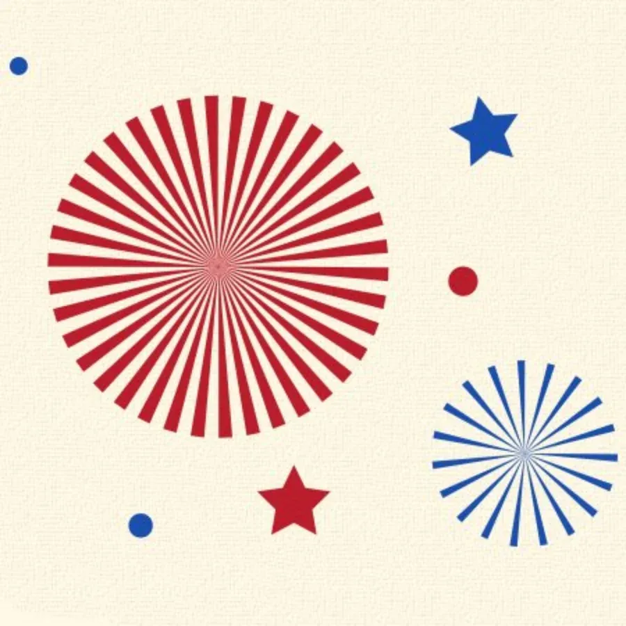 July 4th Fireworks card inside left
